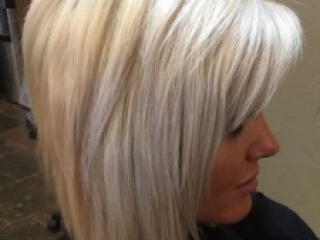 AFTER hair extensions - side view