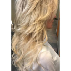 AFTER Gorgeous hair extensions, side-view