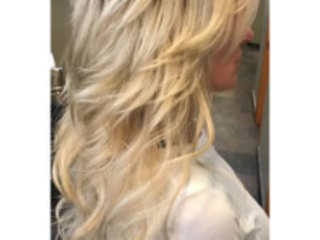 AFTER Gorgeous hair extensions, side-view