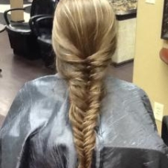 Long fishtail braid for prom hair style. Special occasion hair style by Noel Strang.