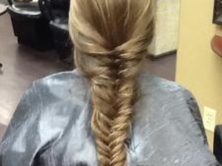 Long fishtail braid for prom hair style. Special occasion hair style by Noel Strang.