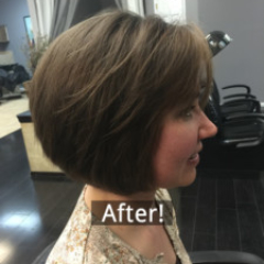 AFTER haircut - amazing, fresh transformation! Hair by Noel Strang