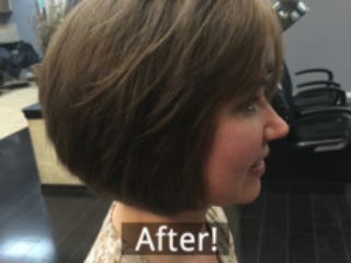 AFTER haircut - amazing, fresh transformation! Hair by Noel Strang