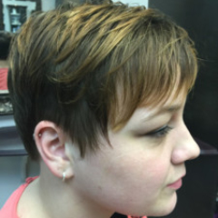 Adorable short haircut.  Hair by Noel Strang