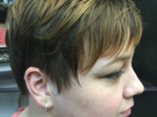 Adorable short haircut.  Hair by Noel Strang